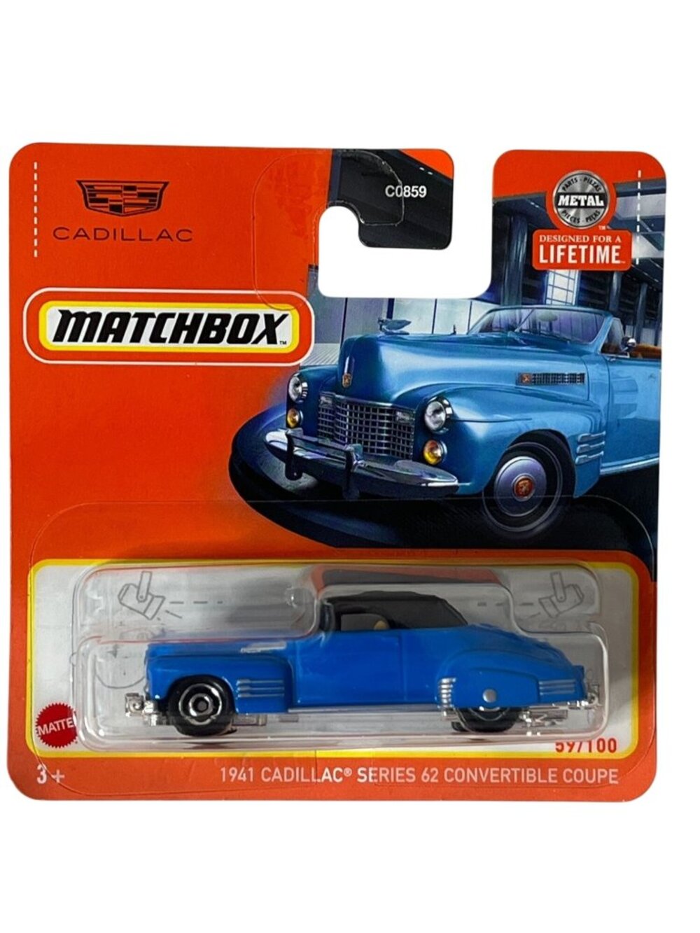 Matchbox 1941 Cadillac Series 62 Convertible Blue 1:64 Diecast NOC